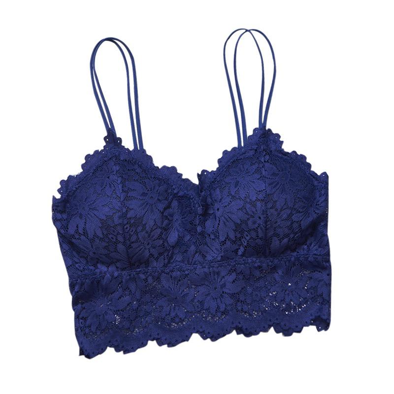 Lady Sexy Lingerie Corset Lace Floral Bralette Padded Bra Camis Underwear Wire Free Sheer Lace