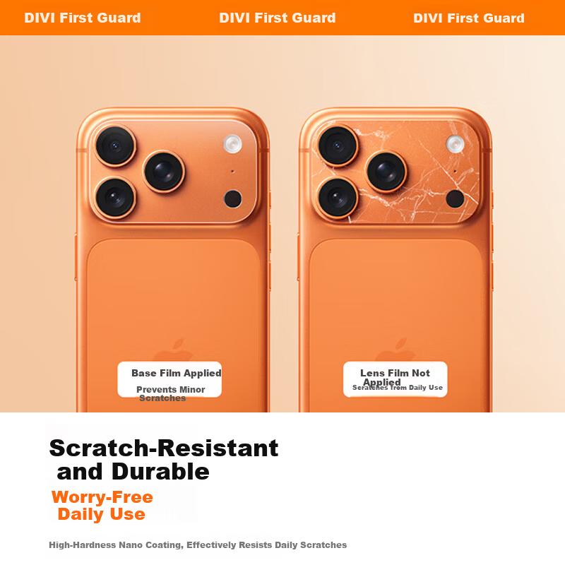 DIVI DIVI Scratch-Resistant Full Coverage Lens Protector for iPhone 17 Pro Camera and Base, Anti-Scratch and Explosion-Proof Film