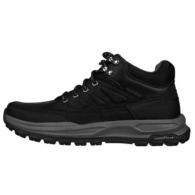 Skechers Zeller Bazemore Fabric Leather Outdoor Mid-Top Hiking Shoes Men hiking shoes Black 204699-BLK 41