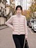 Thin and light stand-up collar down cotton-padded clothes for women's winter new knitted sleeves splicing ribs clip cotton-padded jacket thickened cot