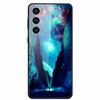 Tempered Glass Case For Samsung S23 Plus 5G Cover Galaxy S 23 Space Hard Back Coque For Samsung S23 Ultra S23+ Bumpers Funda Cat