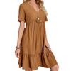 Women Dress Loose Summer Women's Skirt Loose Casual Short-sleeved Waist Elegant Dress