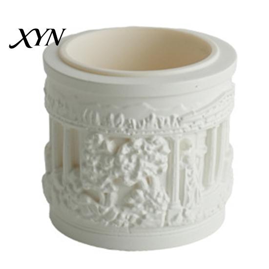 Removable Inner Basin Pot Mini Roman Column Planter, Vintage Embossed Flower Pot, Small Greek Split Tank Planter Pillar Shaped Plant Container
