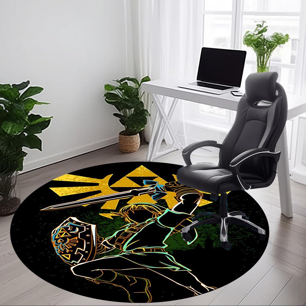 1pc Legend of Zelda Office Round Area Rug, Under Office Chairs Bedroom Living Room Home Decor a1016241