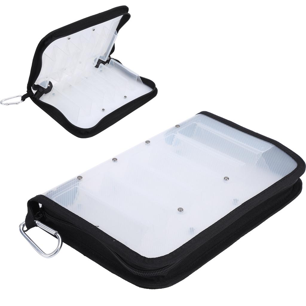 Fishing Bait Lure Bag Transparent Portable Waterproof 12 Compartments Wood Shrimp Storage Bag