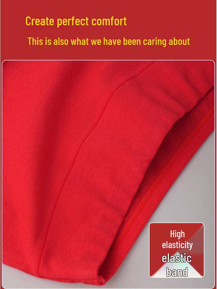 Women's Bright Red High-Waisted Comfort Fit Cotton Hip-Lifting Briefs