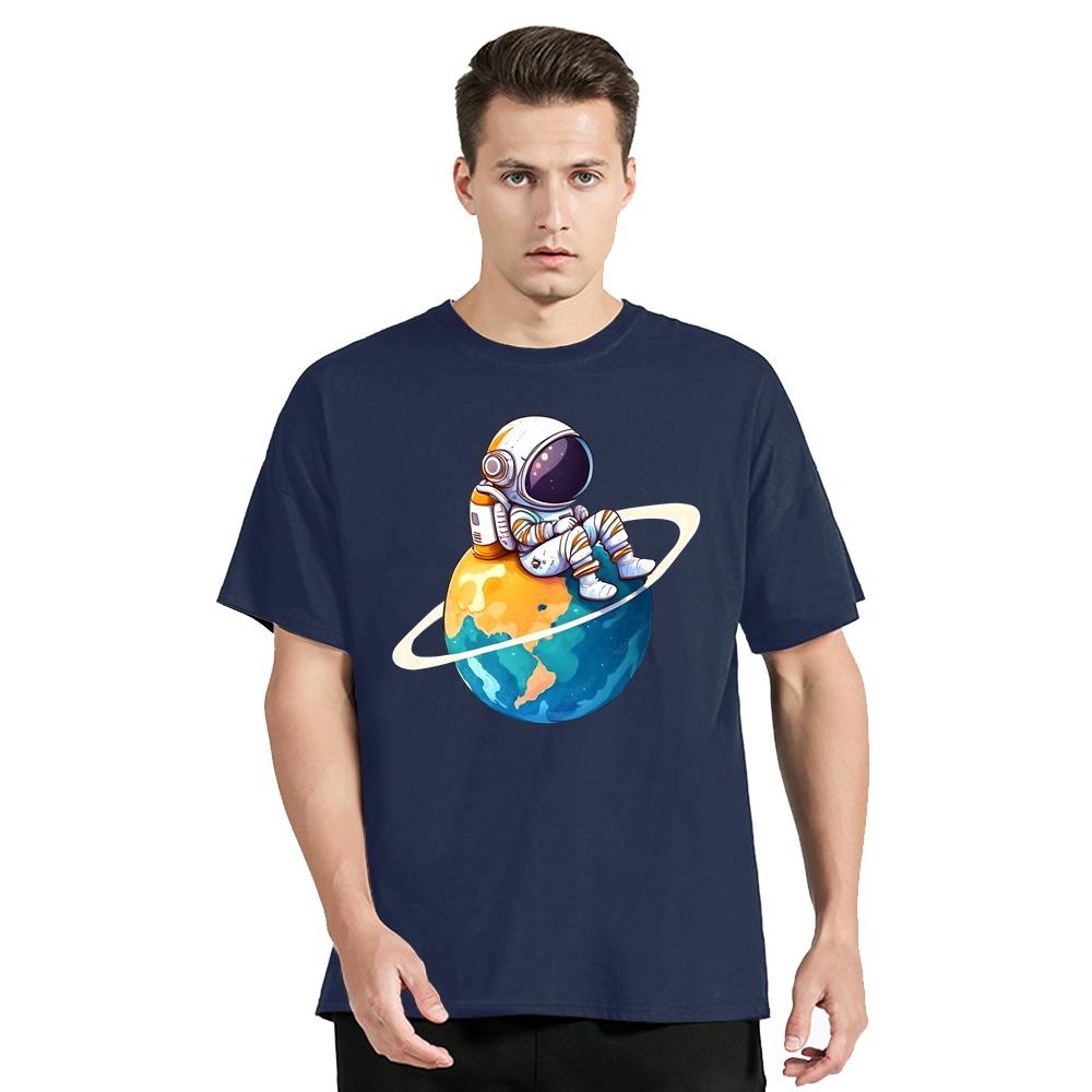 Astronaut Funny Print Graphic T-shirt Polyester Hip Hop New Summer Fashion Streetwear Tshirt Unisex Tops Tees O-neck Loose
