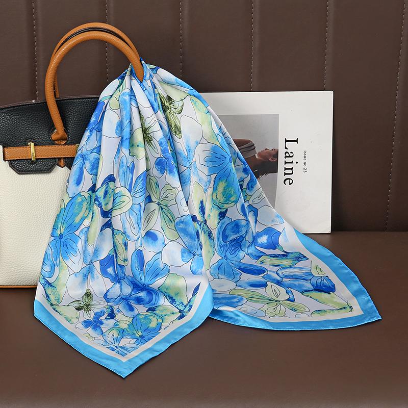 Foulard carré en satin de soie imprimé de luxe pour femmes, châle, hijab, foulard, ruban pour cheveux, bandeau, mode, bandana, nouveau