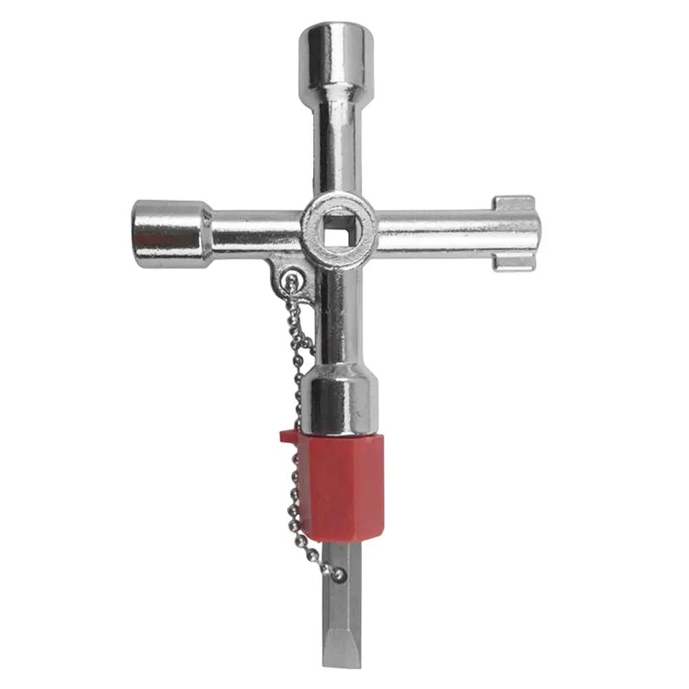 Универсальный треугольный ключ-крест 4 в 1 Высококачественный треугольный крестовой ключ Портативный для лифта/электрического шкафа/шкафа поезда