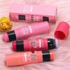Meixi'er Coral Rose Cream Blush Stick with Brush - Natural Sun-Kissed Japanese Style.