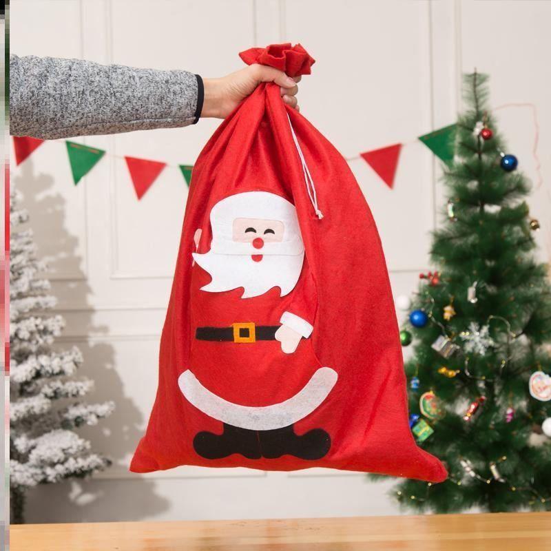 Large Christmas Santa Claus Candy Gift Bag - Non-Woven Fabric Backpack for Festival Party