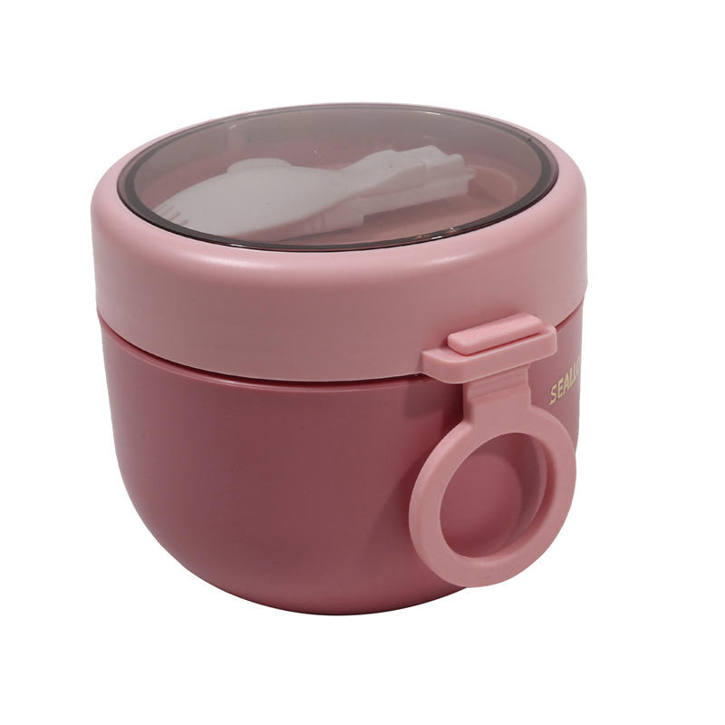 600ml Thermal Lunch Box Mini Portable Leak Proof Food Container Stainless Steel Vaccum Soup Cup Insulated Breakfast Cup Spoon