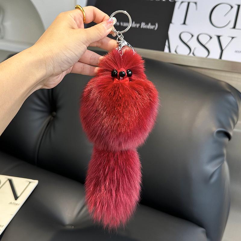 Cute Plush Fox Fur Keychain - Baby Fox Pendant & Cartoon Doll Bag Charm