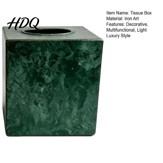 Light Luxury Tissue Box Square Box Distressed Iron Art Storage Holder