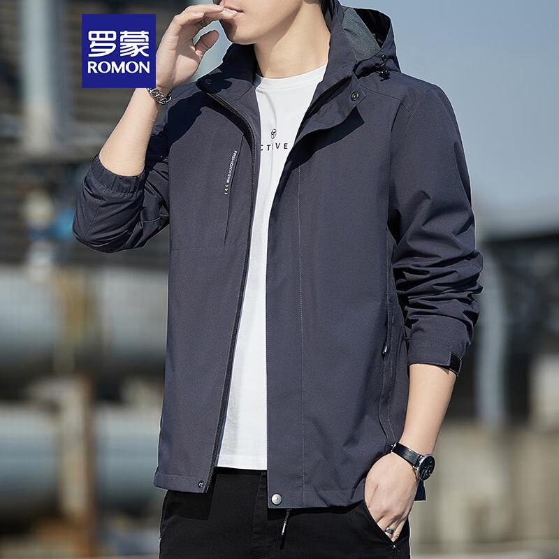 ROMON Men's Hooded Business Casual Jacket MK58
