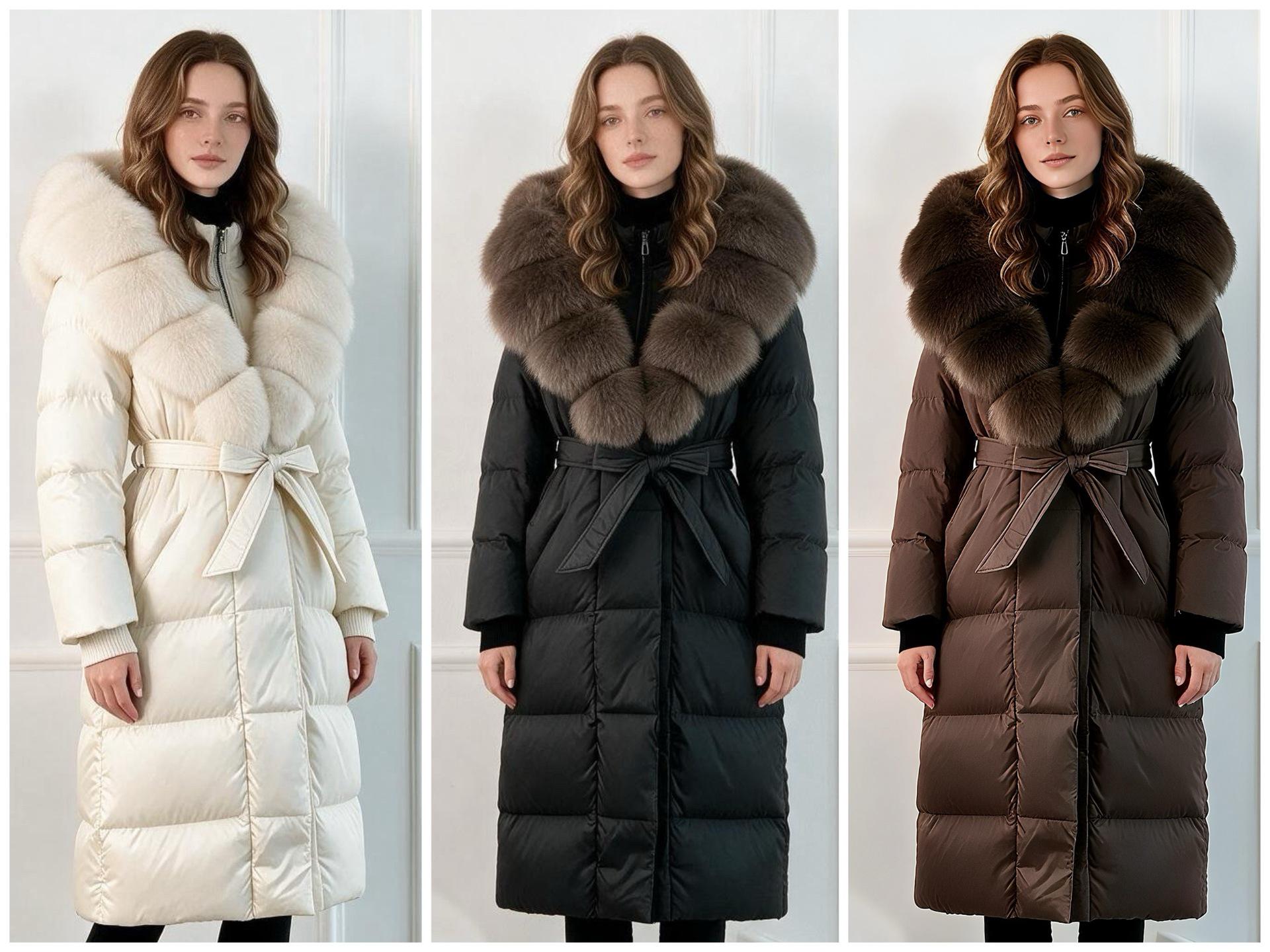 Women`s Long French Down Coat with