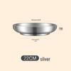 304 Stainless Steel Deepened Double-Layer Round Plate - Steak, Dessert, and Fruit Dining Plate