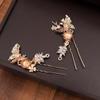 Butterfly Rhinestone Hair Combs Earrings Hair Stick Chinese Style Crown Bridal Wedding Jewelry Set