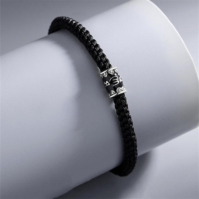 

Этнические буддийские браслеты с пословицами для мужчин, ювелирные изделия, модный браслет ручной работы, мужские аксессуары для рук на удачу, подарок бойфренду белый