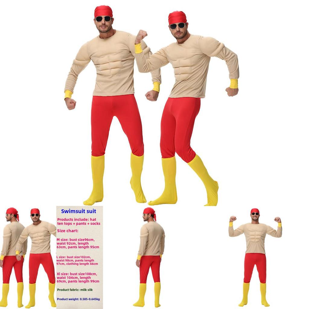 Halloween Costume With Polyester Fabric Funny Muscle Suit For Party Dress Up