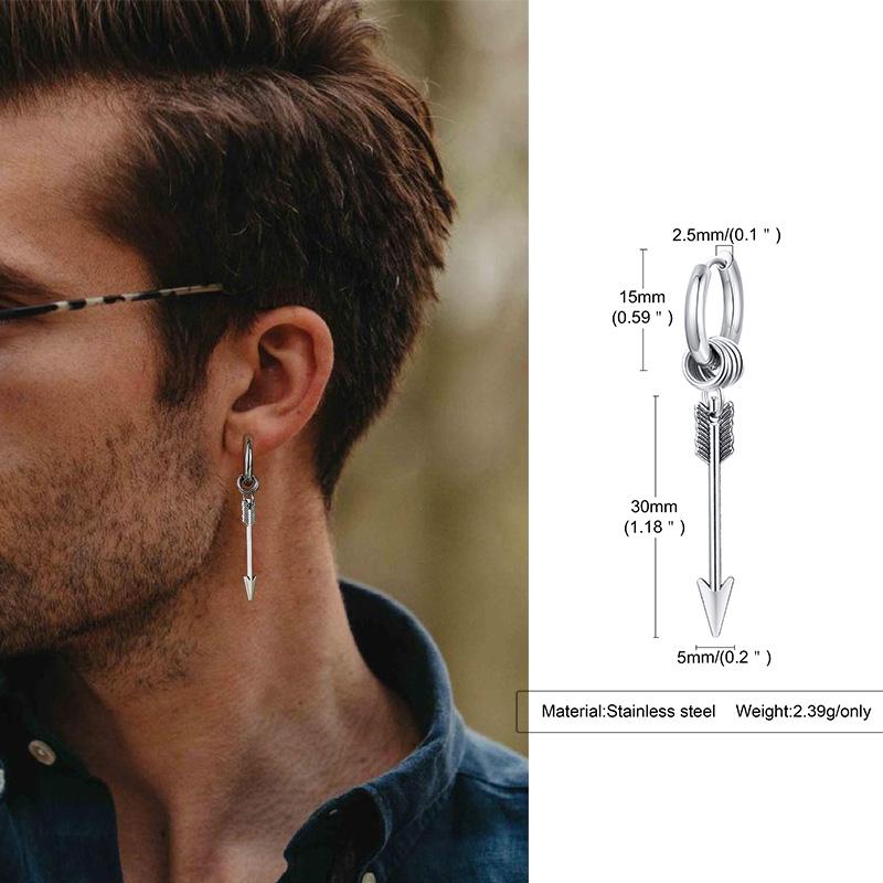 Lightning Bolt Charm Hoop Huggie Copper Color Earrings for Men Stainless Steel Hinge Hoops Lightnings