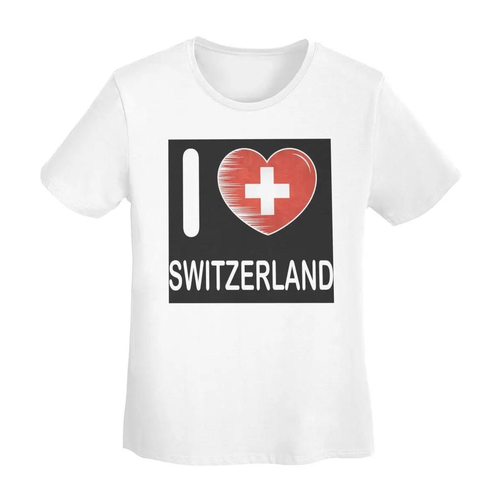 Swiss Switzerland Flag TShirt Women Short Sleeve T Shirts Crew Neck Clothing Cotton Summer Tees Streetwear