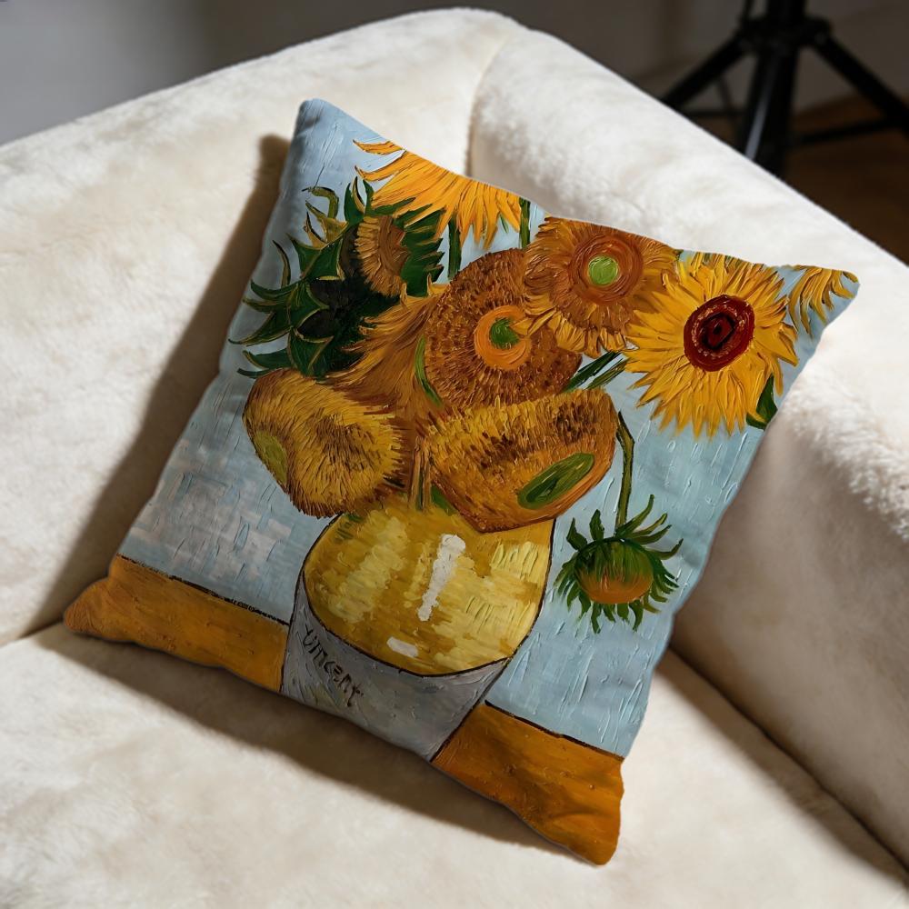 Hot VVincent Van Goghed Cushion Cover Soft Decorative Pillow Case Suitable for Bedroom Sofa Car Travel Use
