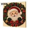 Bomboniere Uniche Kit Pittura Perle Finte di Natale, Capanna Innevata di Babbo Natale Pittura DIY Esposizione Artistica da Parete Set Artigianale con Perline 3D per Adulti,