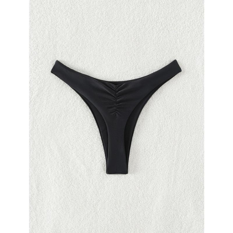 New Sexy Wrinkled Solid Color Two-piece Swimsuit Swimsuit Women's Trunks