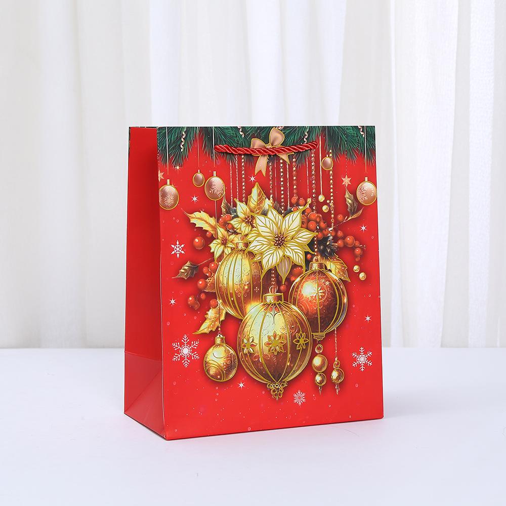6/10pcs StoBag Christmas Paper Tote Bags Recyclable Gift Bags for Holiday Packaging Party Favors Candy Cookies Classroom