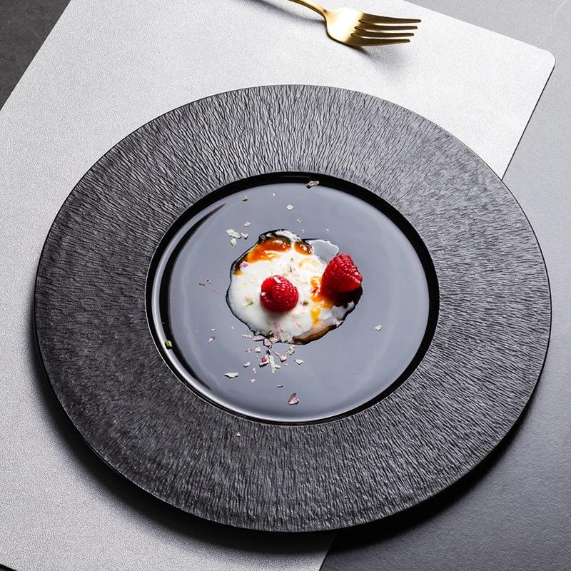 European style ceramic plate Luxury high-end Western style steak plate Household and commercial flatbed tableware dinner plates