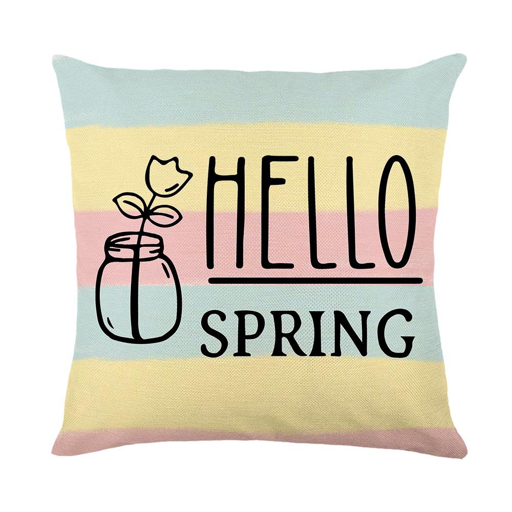 Frühling Neu Blau Buchstaben Gedruckter Kissenbezug Heimstoff Polyester Wohnzimmer Kissenbezug Schlafzimmer Kissen
