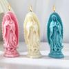 10.5cm Virgin Mary Silicone Candle Mold 3D Christian Religious Figurine Resin Crafts Plaster Casting Molds Baby Birth Gift
