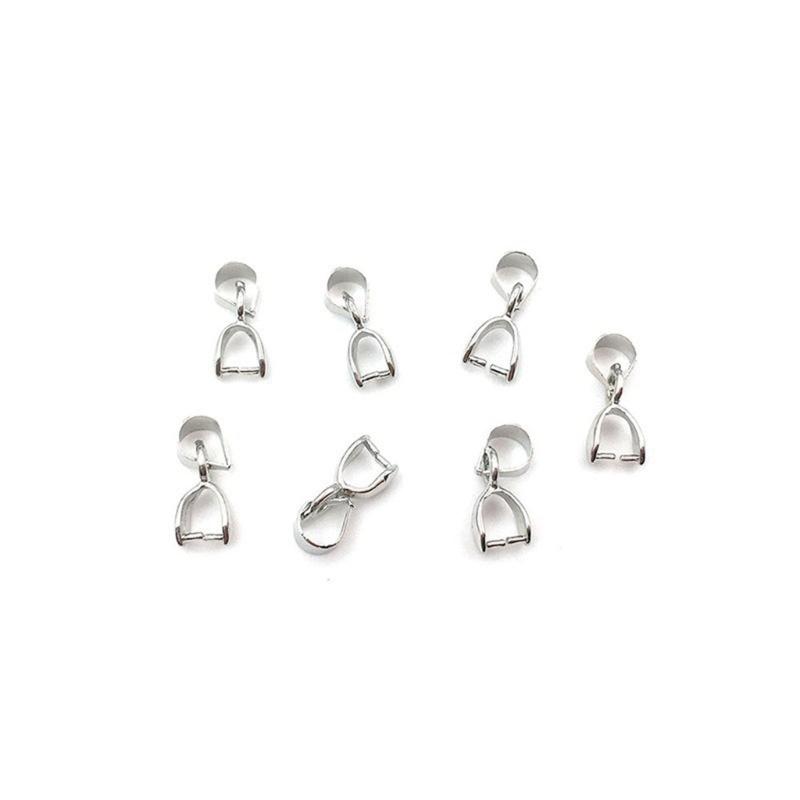 40Pcs Metal Pinch Clip Bail Clasp Copper Dangle Necklace Pendant Clamps Findings Jewelry Making Supplies