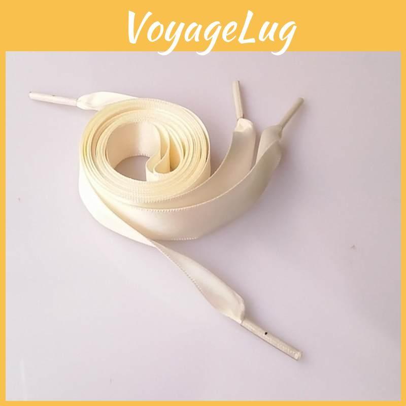 Polyester Double Ribbon Satin Wide Flat Shoelace Candy Color Fashion Various