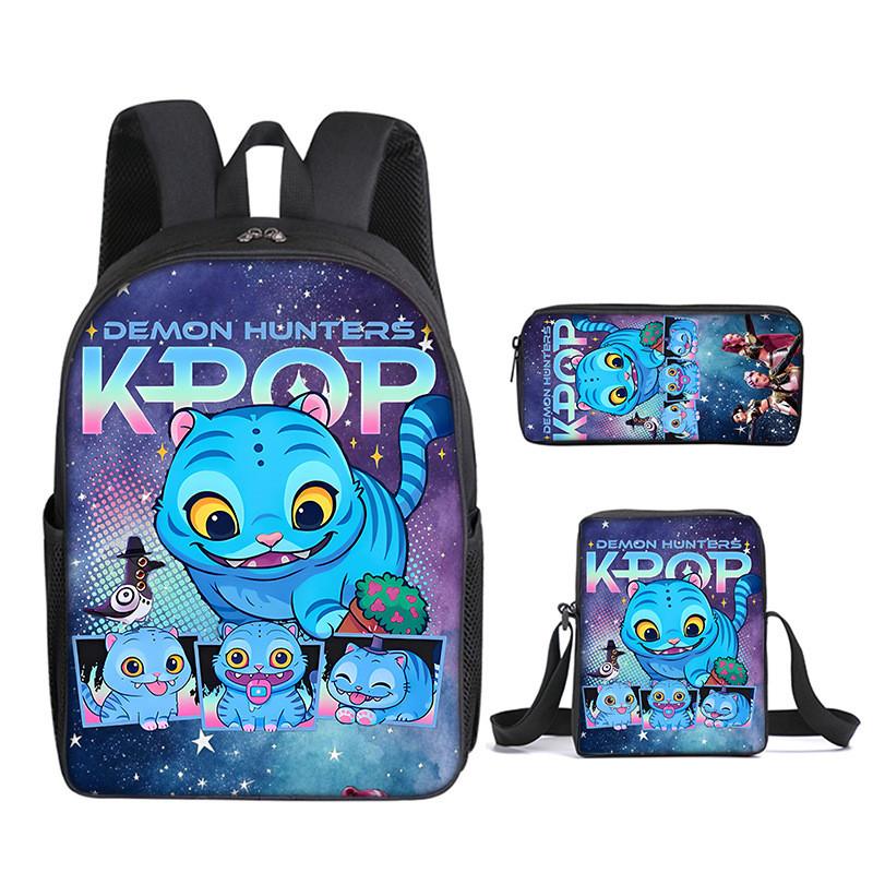 Kpop Demon Hunters School Backpack Set With Oxford Fabric And Air Cushion Straps For Students