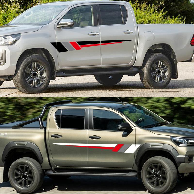 Car Graphics Stripes Sticker for Toyota Hilux Revo Vigo Rocco SR5 Door Side Colors Decor Decal Vinyl Film Cover Auto Accessories