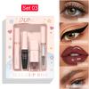 DUNUF 4-in-1 Professional Makeup Box - Mascara, Waterproof Eyeliner, Lip Gloss & Brow Gel, 12 Colors Available