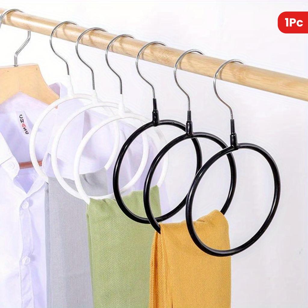 1pc Fashion Metal O-Shaped Universal Hooks, Wall-Mounted Scarf Tower Organizer, Easy Installation, Stylish Clothes Hanger