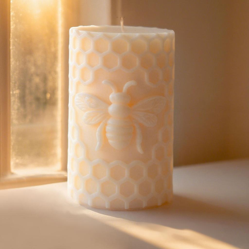 Embossed Honeycomb Candle Molds Cylinder Candle Silicone Molds for Epoxy Resin Making Candle Soap Gypsum Silicone Molds