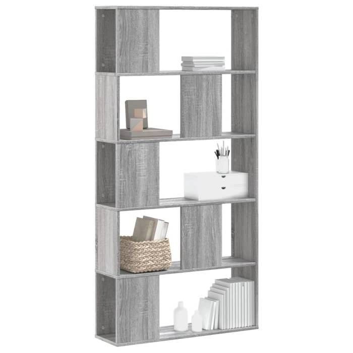 VidaXL Bibliothèque 5 niveaux sonoma gris bois d'ingénierie, étagère, étagère à livres, support de livre, armoire de 852776