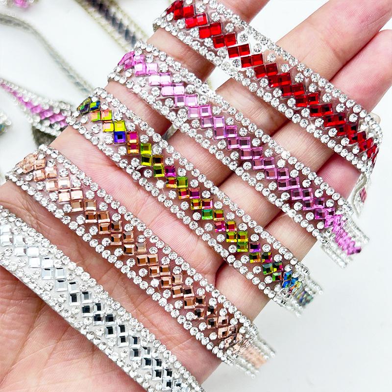 3Yards/Roll Embellishments Sparkling Rhinestone Tape Dresses Decoration Glass DIY Bag & Box Jewelry Making Parts Crystal Ribbon
