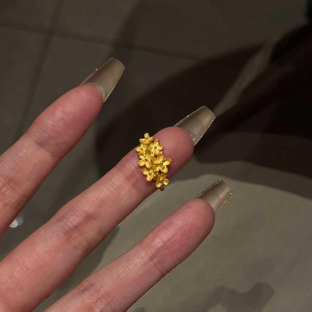 Vintage Osmanthus Flower Ring: Autumn-Winter Style, Fresh and Simple for Women