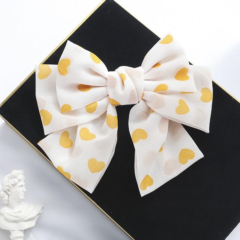 Handmade Triple Layer Heart Bow Hair Clip Women Sweet Forest Style Large Tulle Clamp