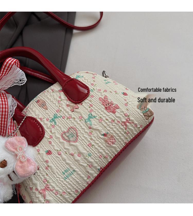 Koreanische Niedliche Schleife Karomuster Handtasche - 2025 Herbst/Winter Vielseitige Schulter Crossbody Tasche