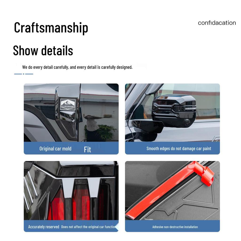 Jetour Zongheng G700 Black Rearview Mirror Covers & Bumper Tail Light Frames, Fog Light Black Warrior Exterior Mods.