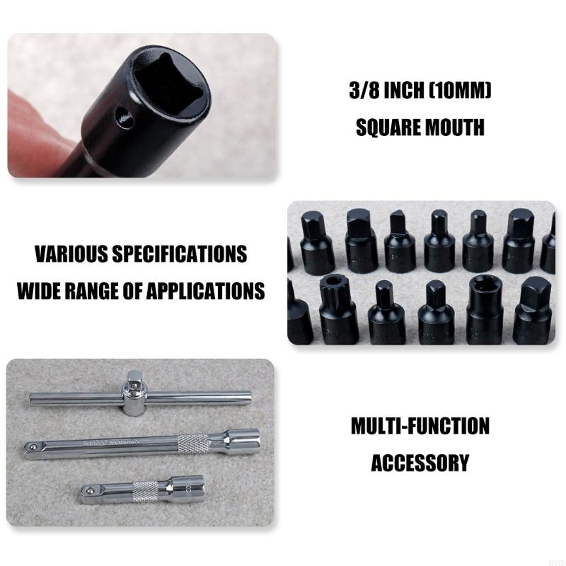 Multiple Point Oil Drain Plug Socket Set With Extension Bar And Handle For Car Truck Maintenance DIY & Professional Use M4YD