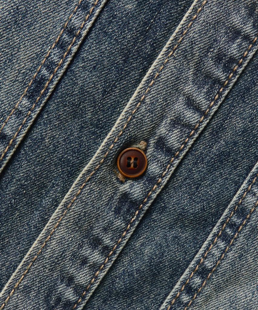 Dimiteulibeullaeg Double Knee Denim Short Sleeve Shirt_Dust Indigo