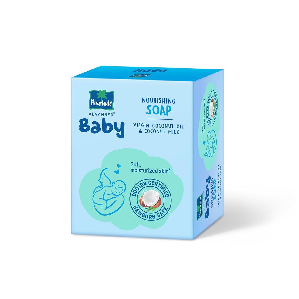 Parachute Advansed Baby Soap 75gm x 3 For Newborns With Coconut Milk | Hypoallergenic | Moisturizing PH 5.5 Gentle Cleanser