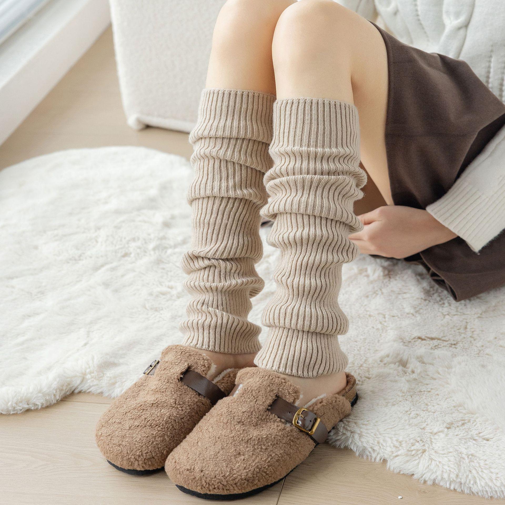 

Женские носки выше колена из толстого кашемира в стиле Майяра — теплые длинные носки для осени/зимы One Size легкие хаки